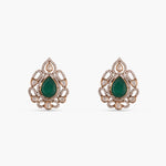 Earrings Emerald Opulence Silver Stud Earrings