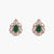 Emerald Opulence Silver Stud Earrings
