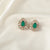 Brillant Emerald Silver Stud Earrings