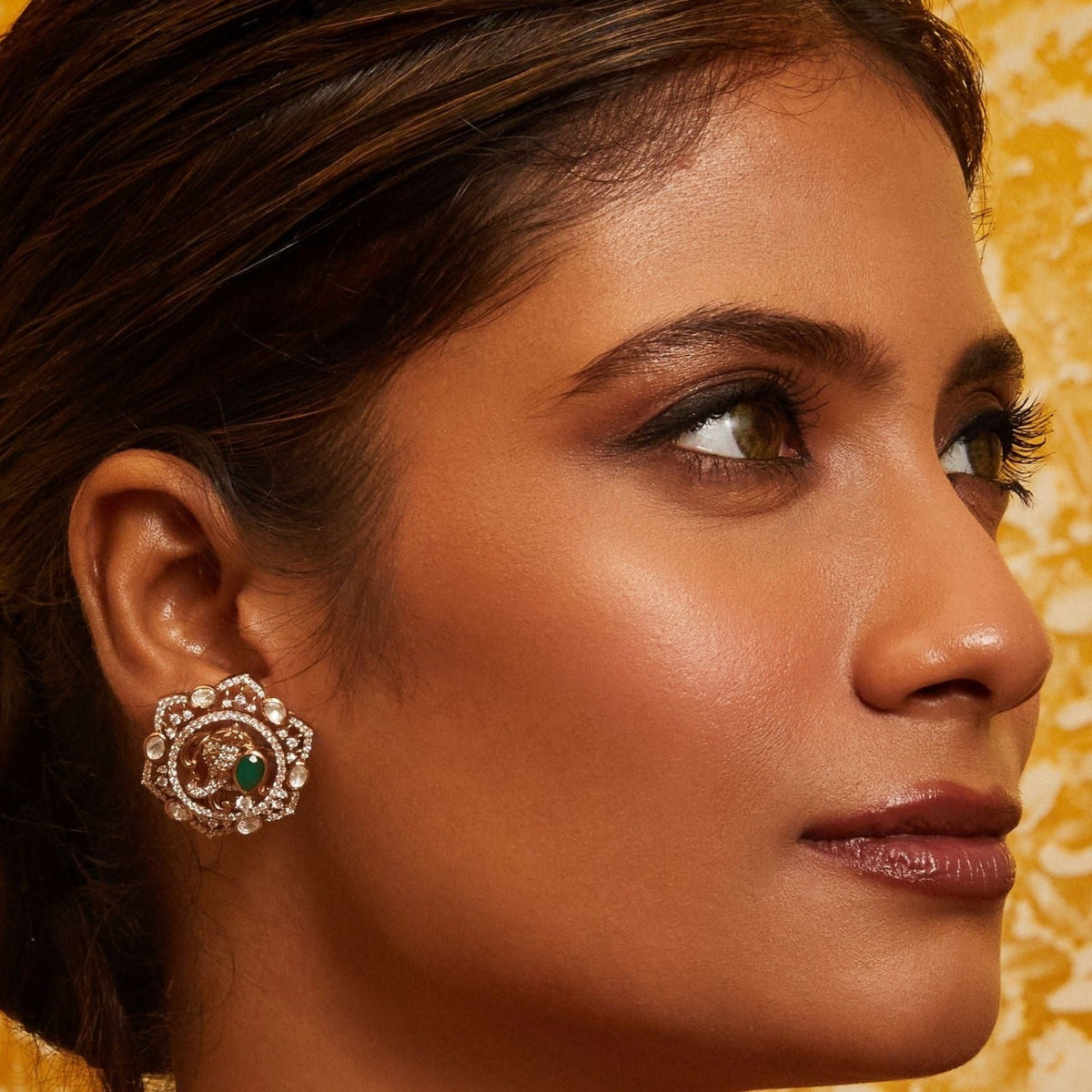 Earrings Peacock Emblem Silver Stud Earrings