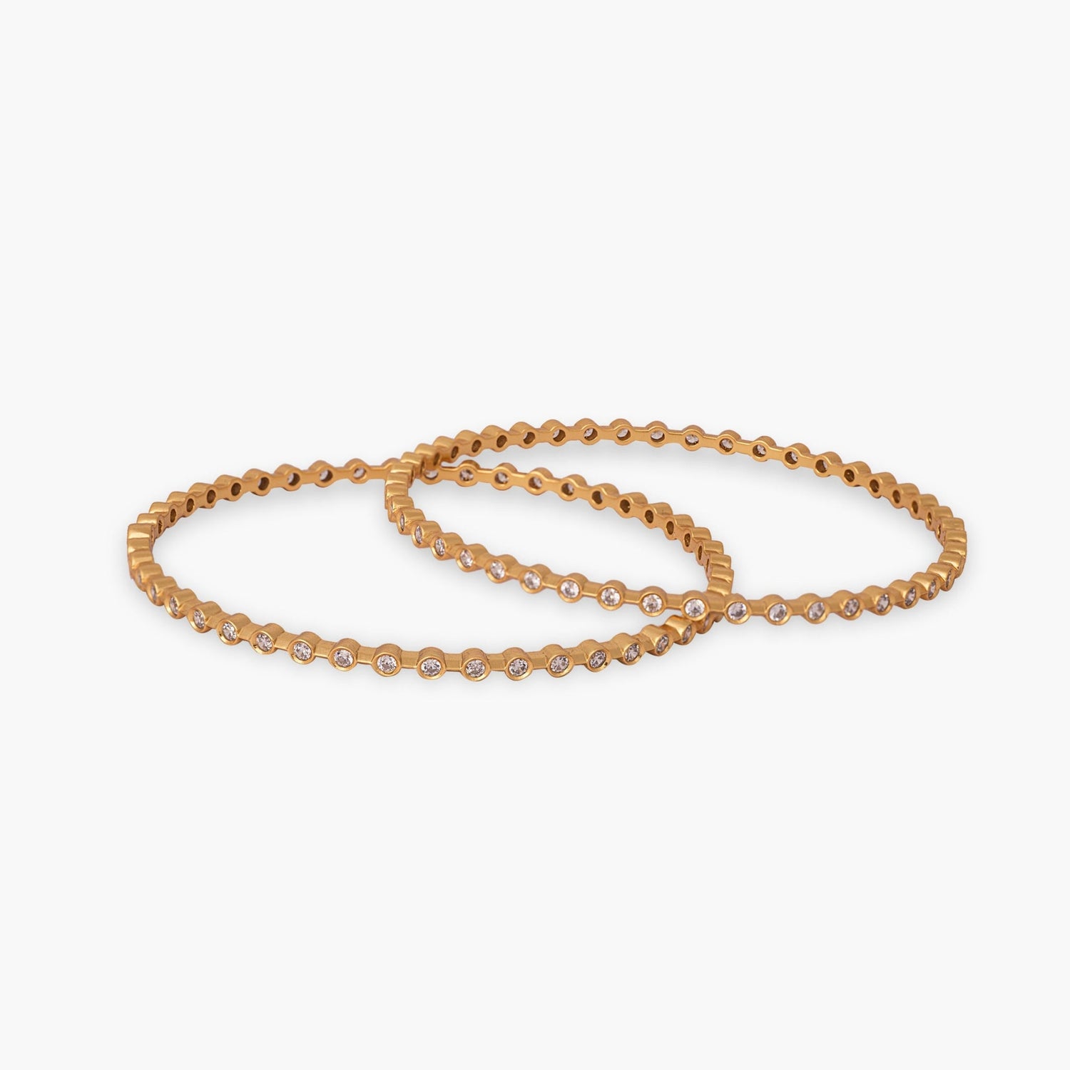 Bangles Ishya Sparkling CZ Silver Bangles