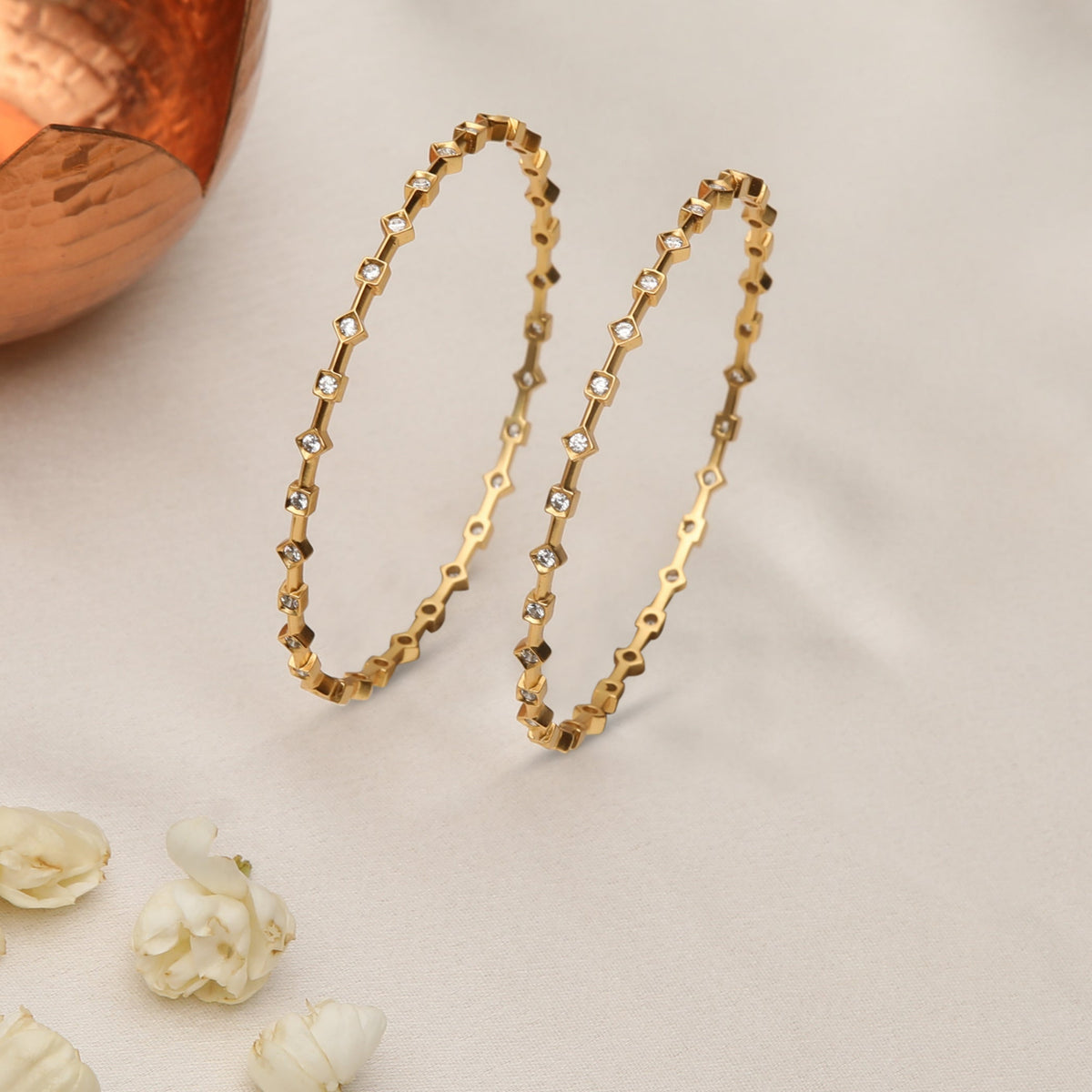 Anaya CZ Silver Bangles