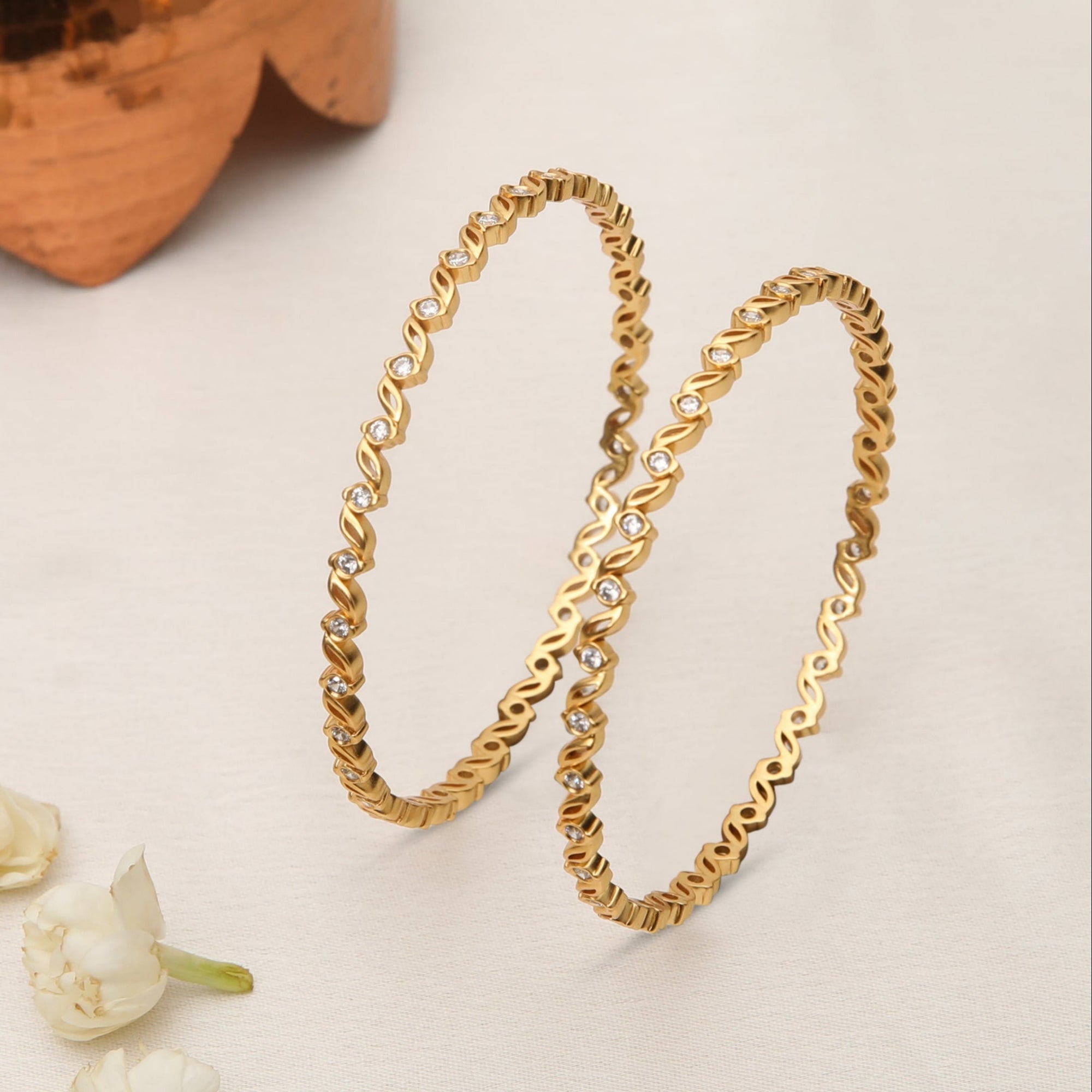 Ziya CZ Silver Bangles 