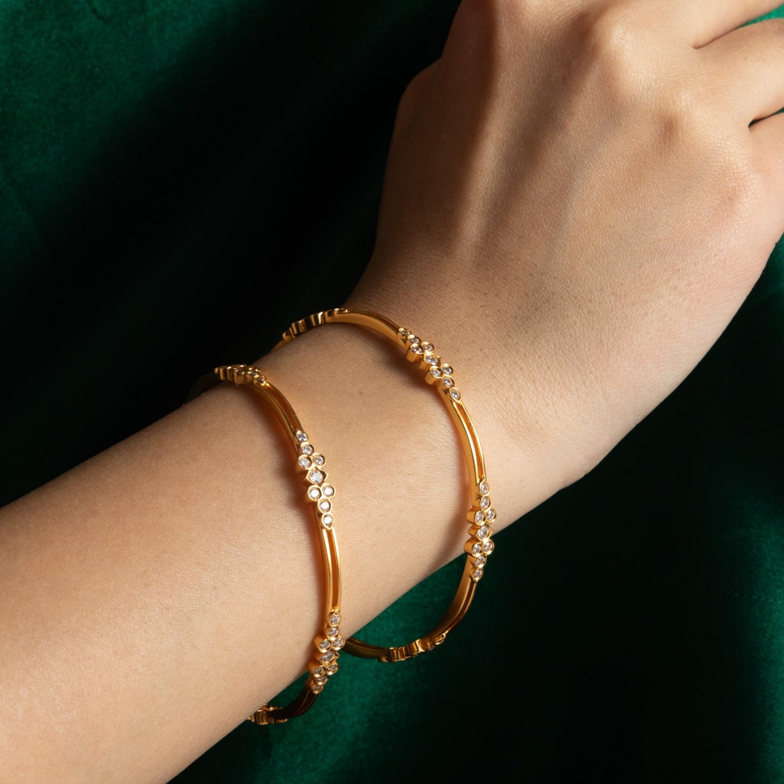 Eira CZ Silver Bangles