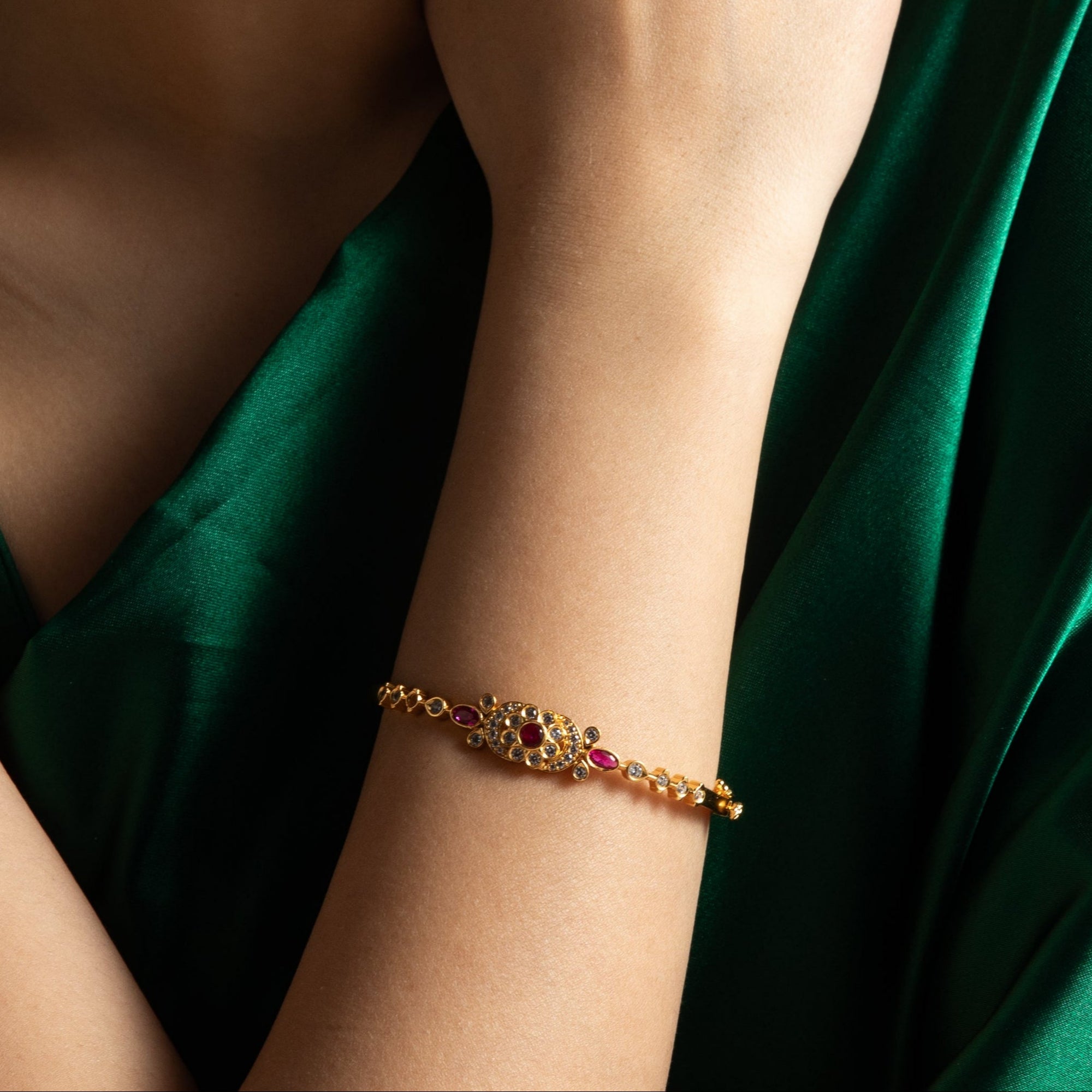 Raga CZ Silver Bangle