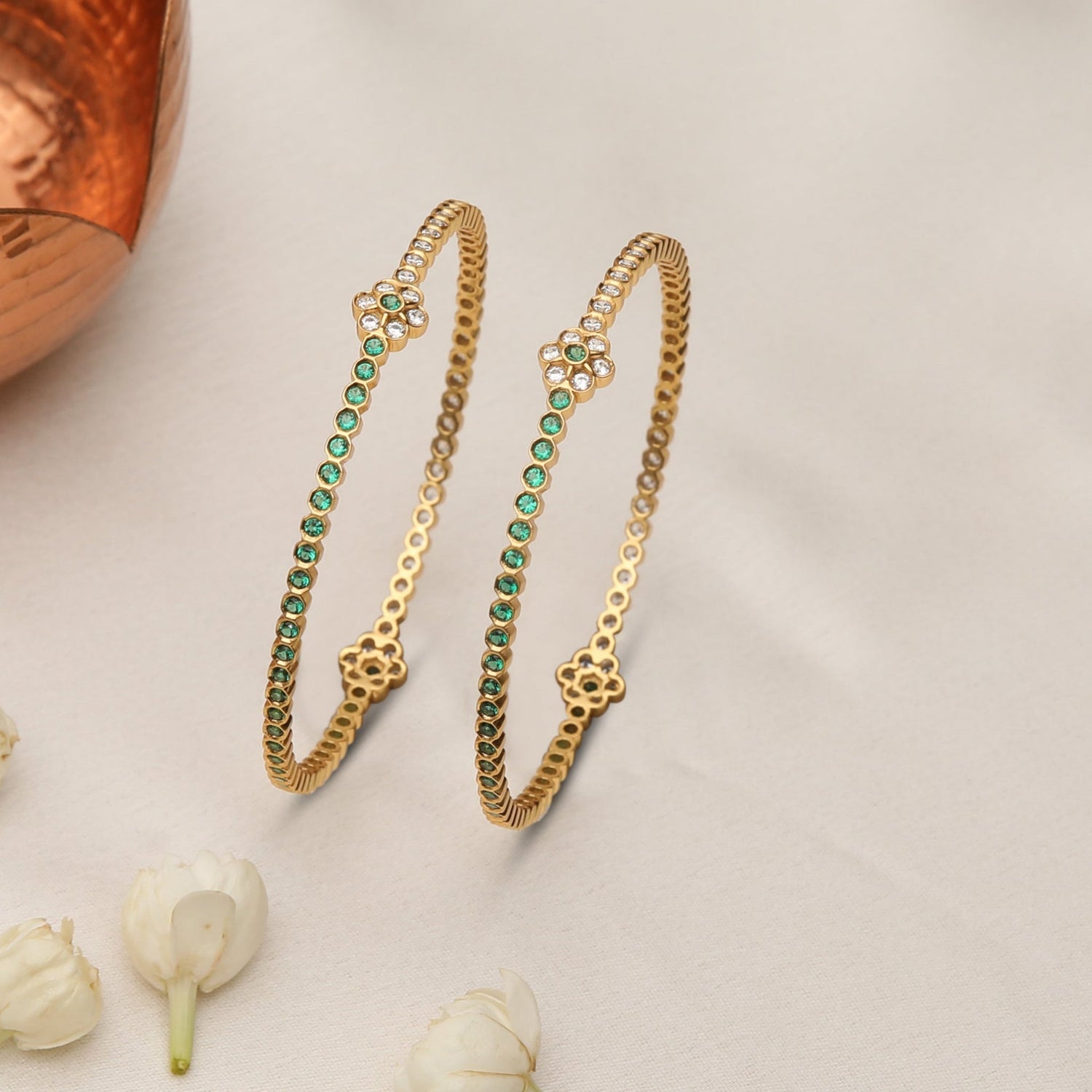 Bangles Devika CZ Silver Bangles