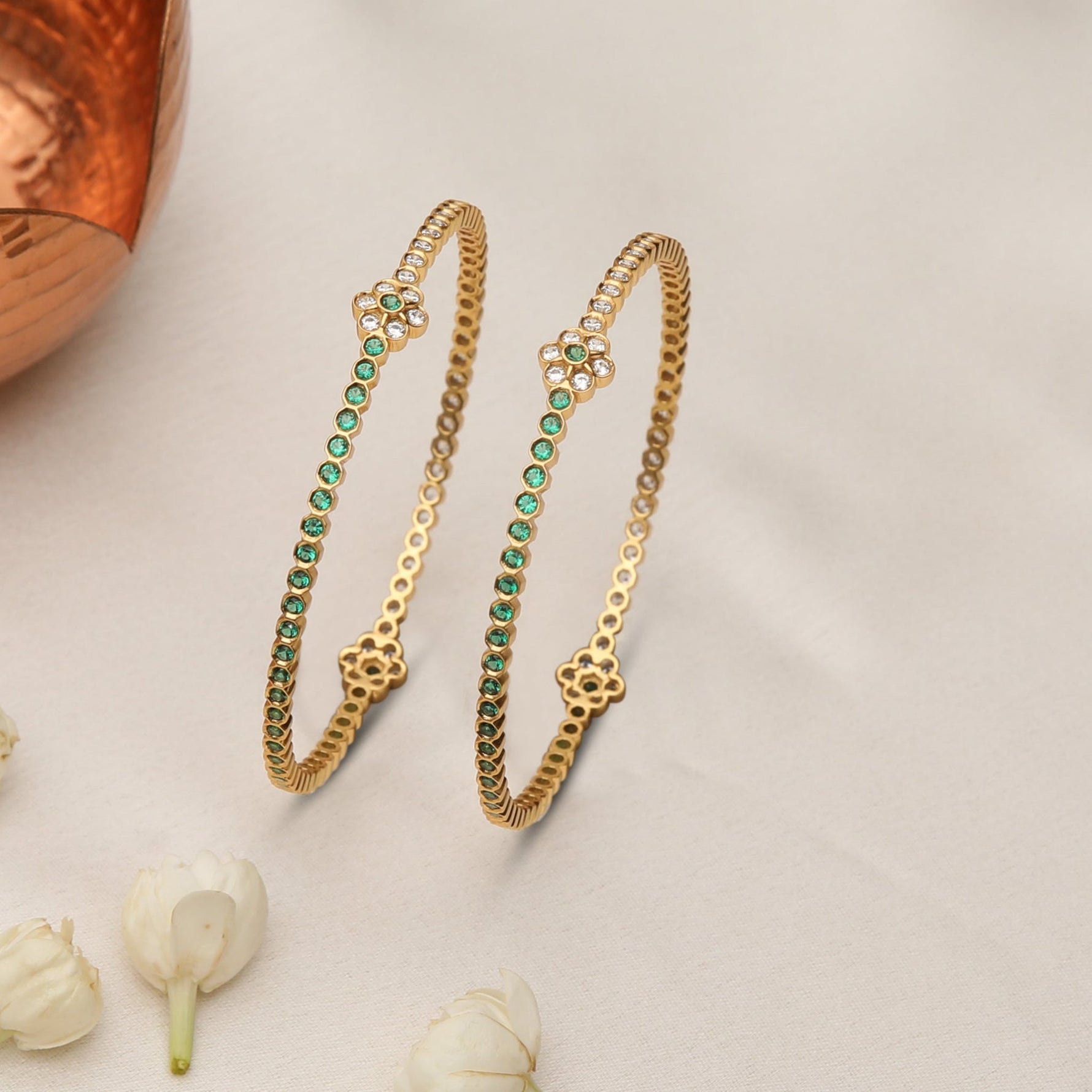 Bangles Devika CZ Silver Bangles