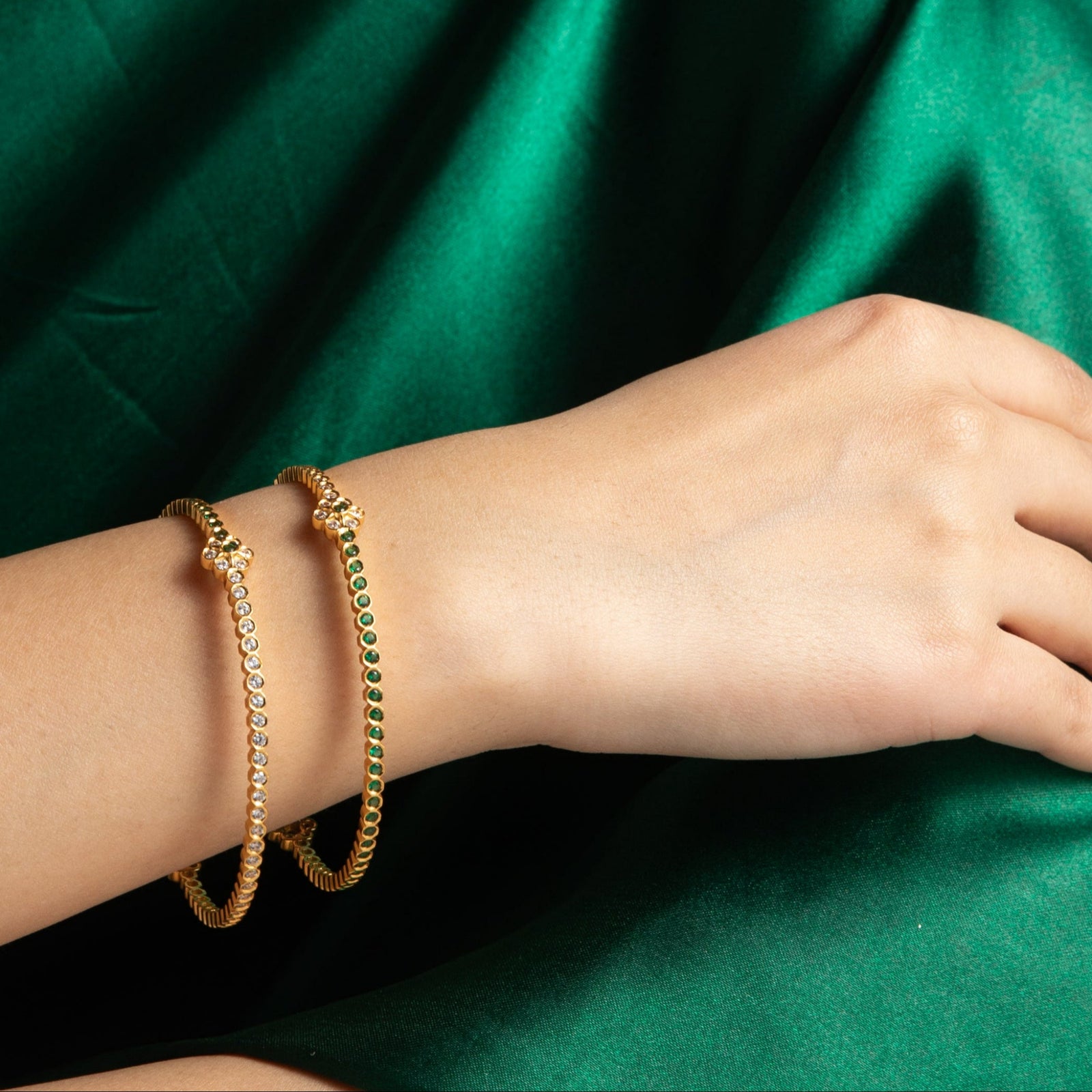 Devika CZ Silver Bangles 