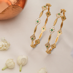 Bangles Shravya CZ Green Silver Bangles