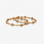 Bangles Shravya CZ Green Silver Bangles