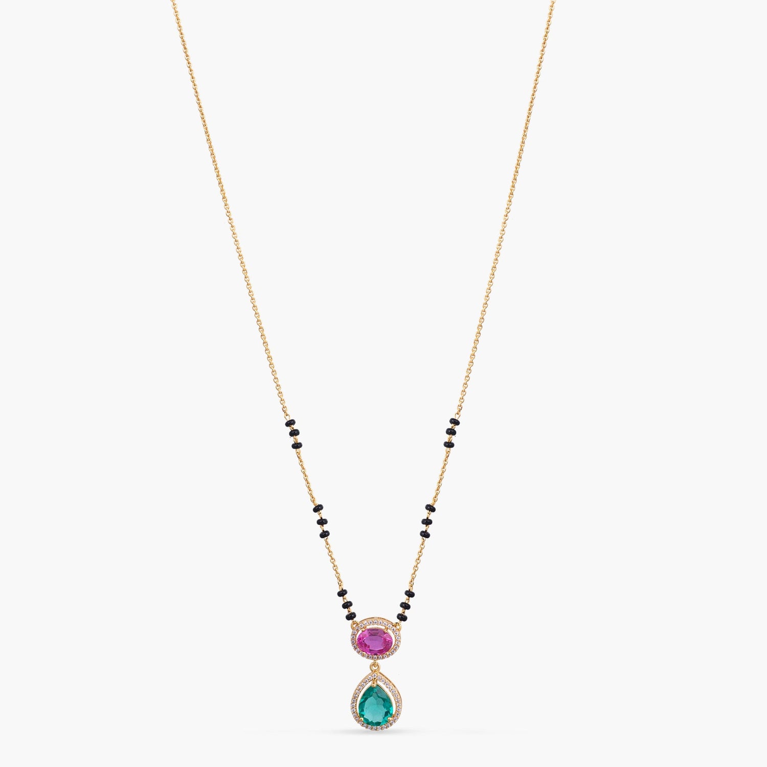 Necklace Graceful Drop CZ Silver Mangalsutra