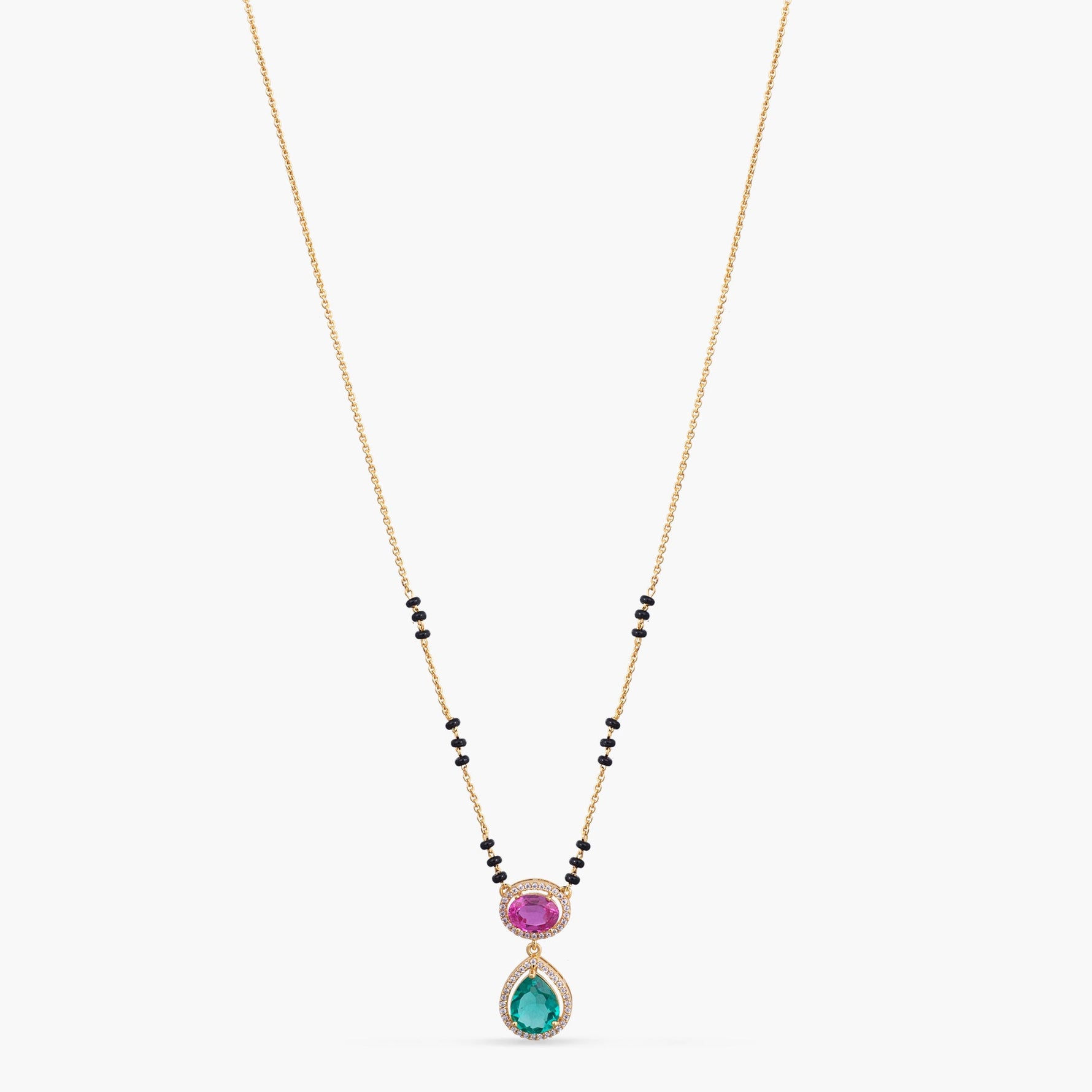 Necklace Graceful Drop CZ Silver Mangalsutra