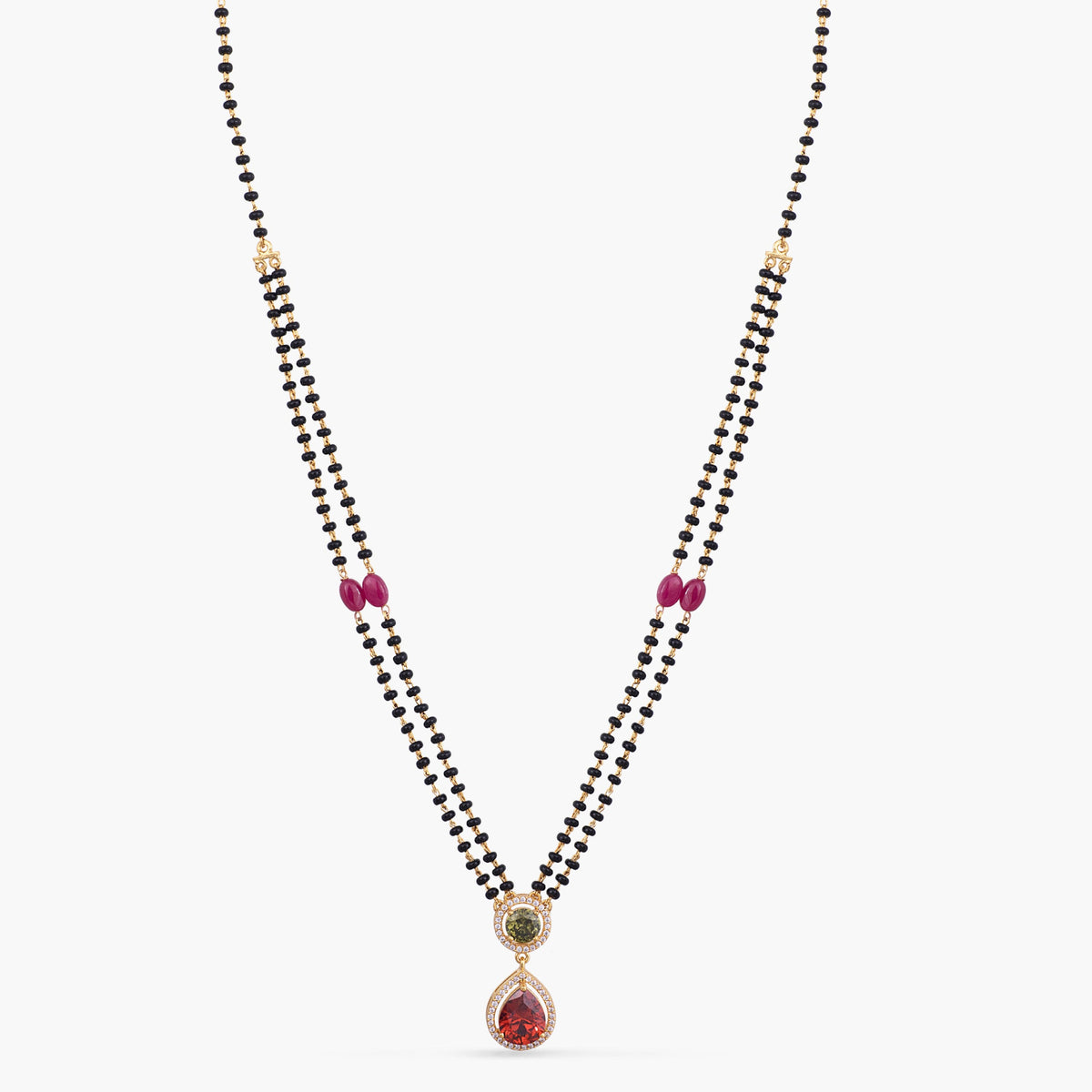 Radiant Crimson CZ Silver Mangalsutra