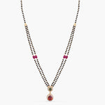 Necklace Radiant Crimson CZ Silver Mangalsutra