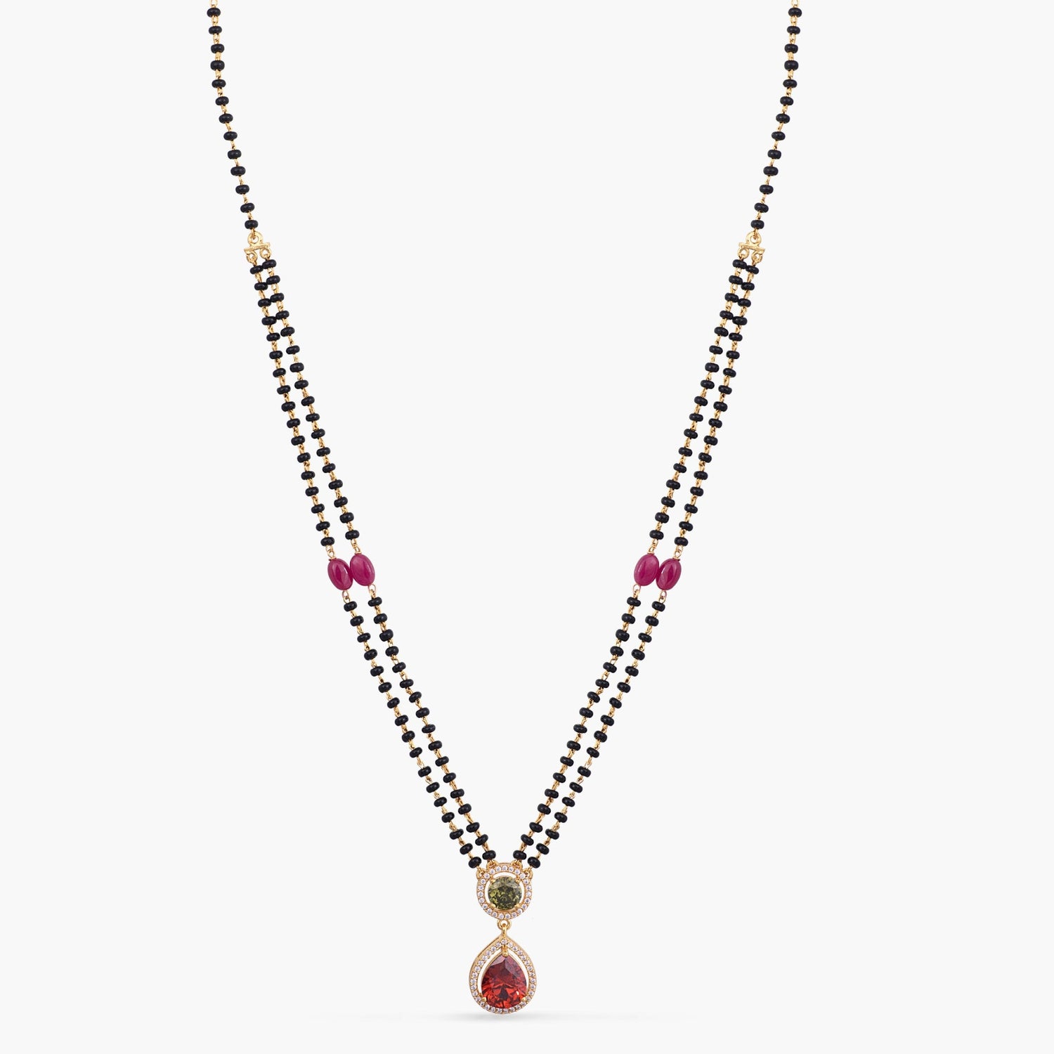 Necklace Radiant Crimson CZ Silver Mangalsutra