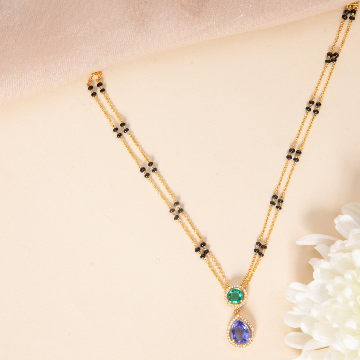 Siena CZ Silver Mangalsutra