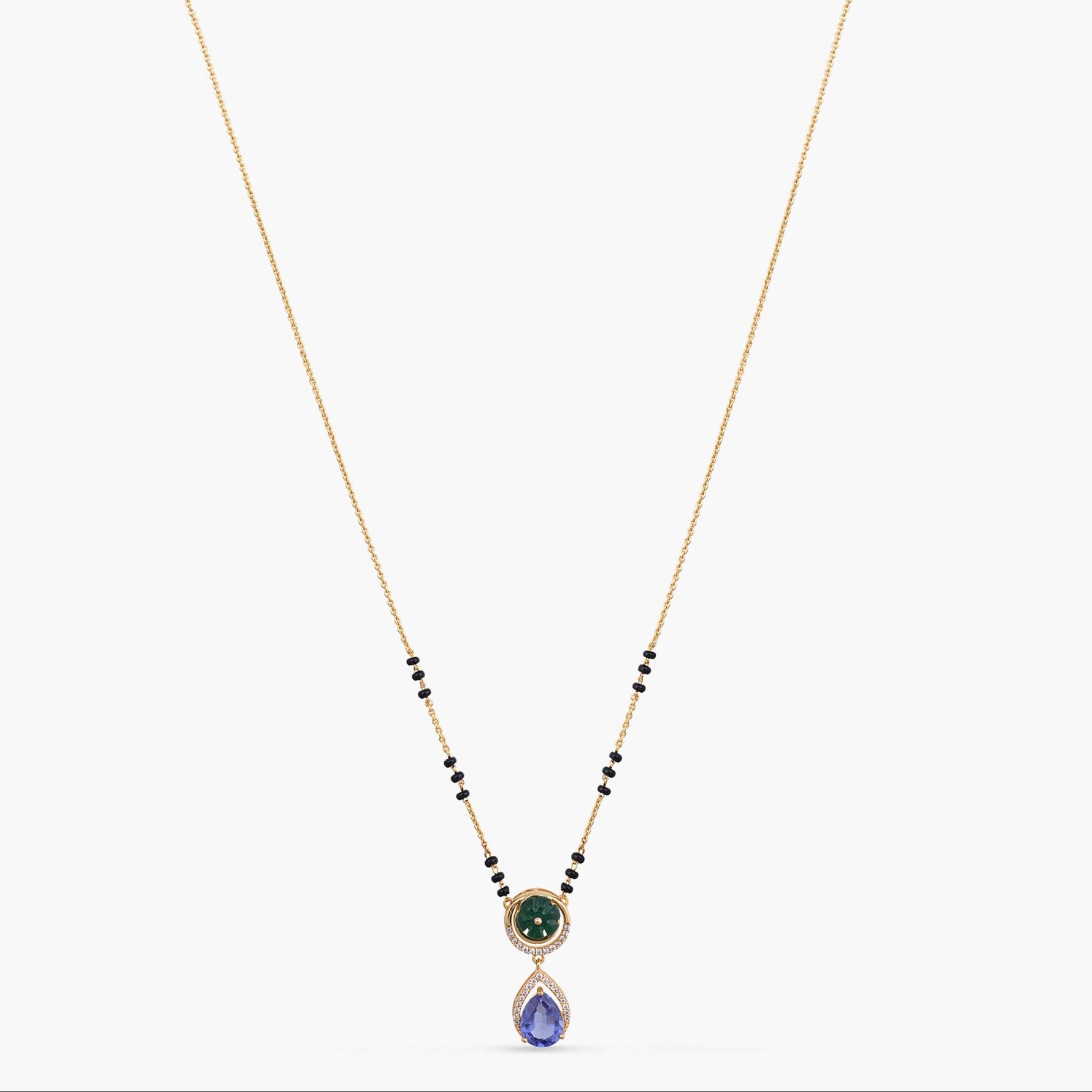 Necklace Dewy Peridot CZ Silver Mangalsutra