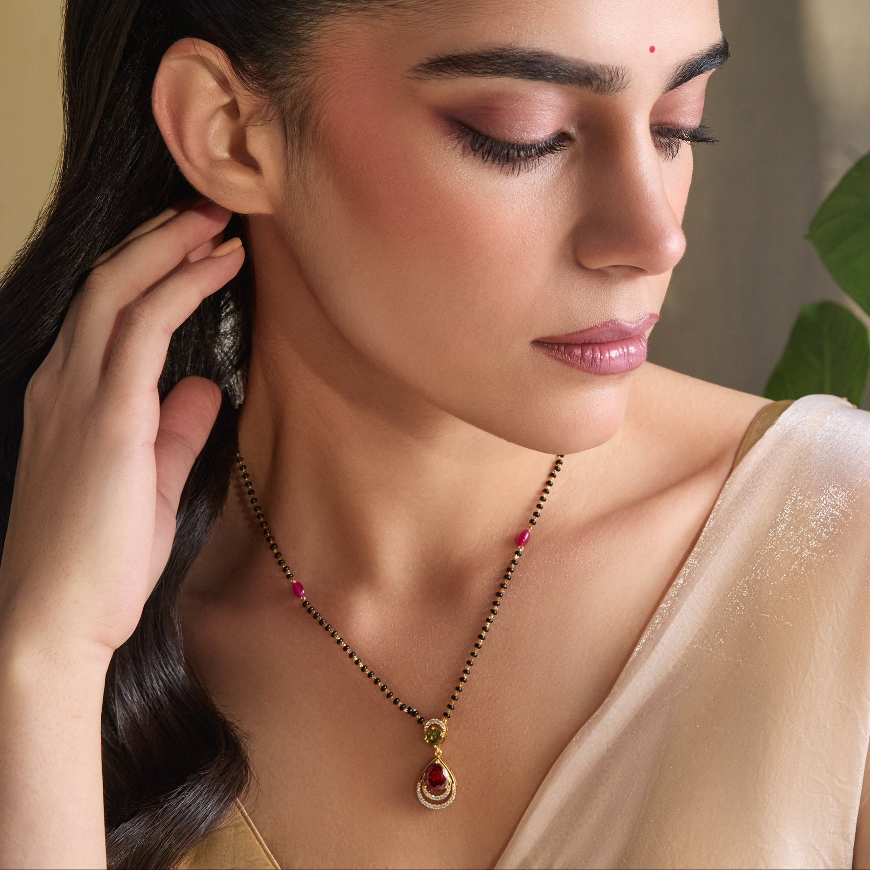 Necklace Prism Bloom CZ Silver Mangalsutra