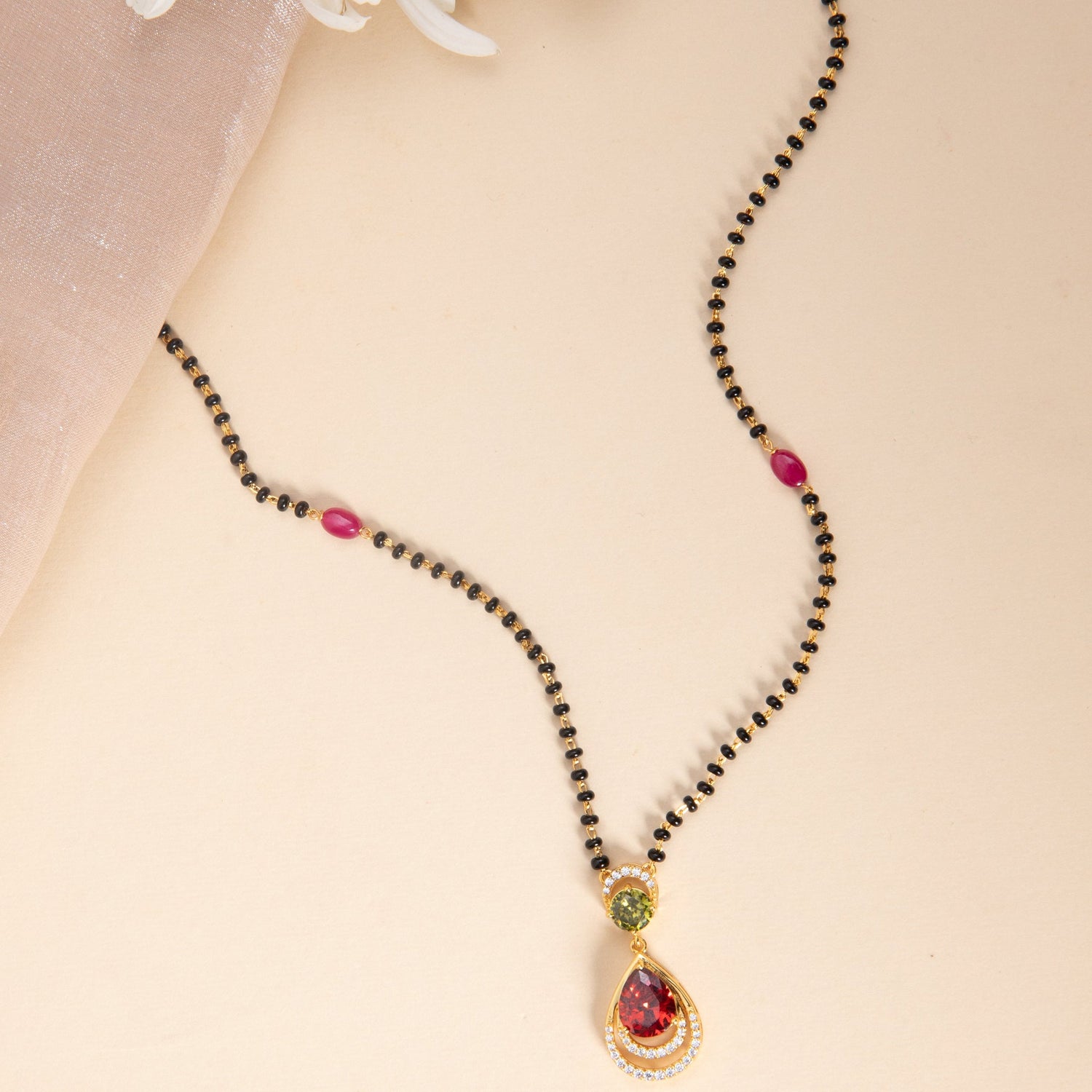 Necklace Prism Bloom CZ Silver Mangalsutra