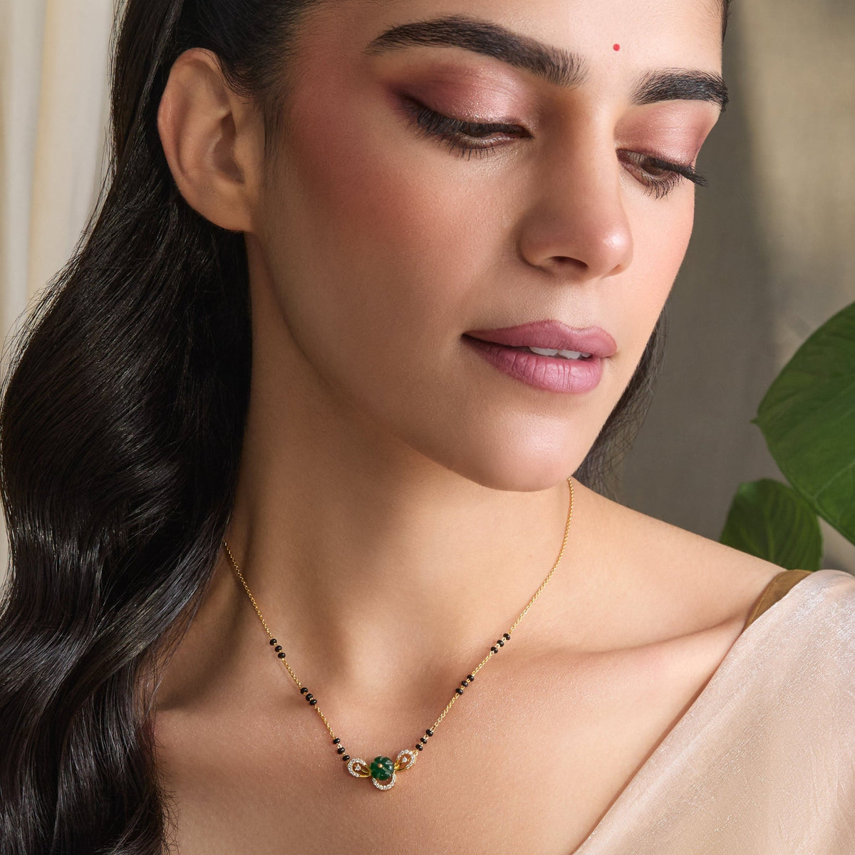 Necklace Minimalist CZ Silver Mangalsutra