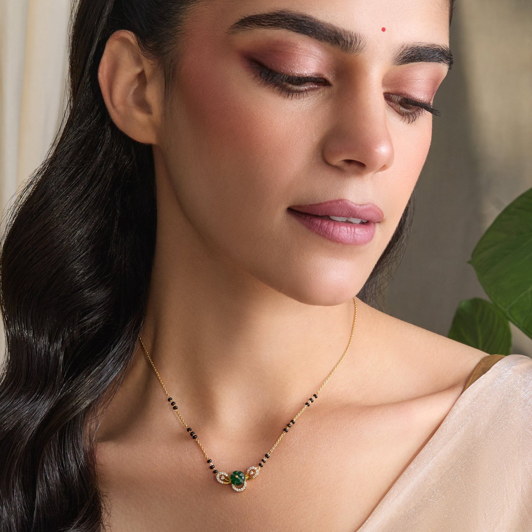 Necklace Minimalist CZ Silver Mangalsutra