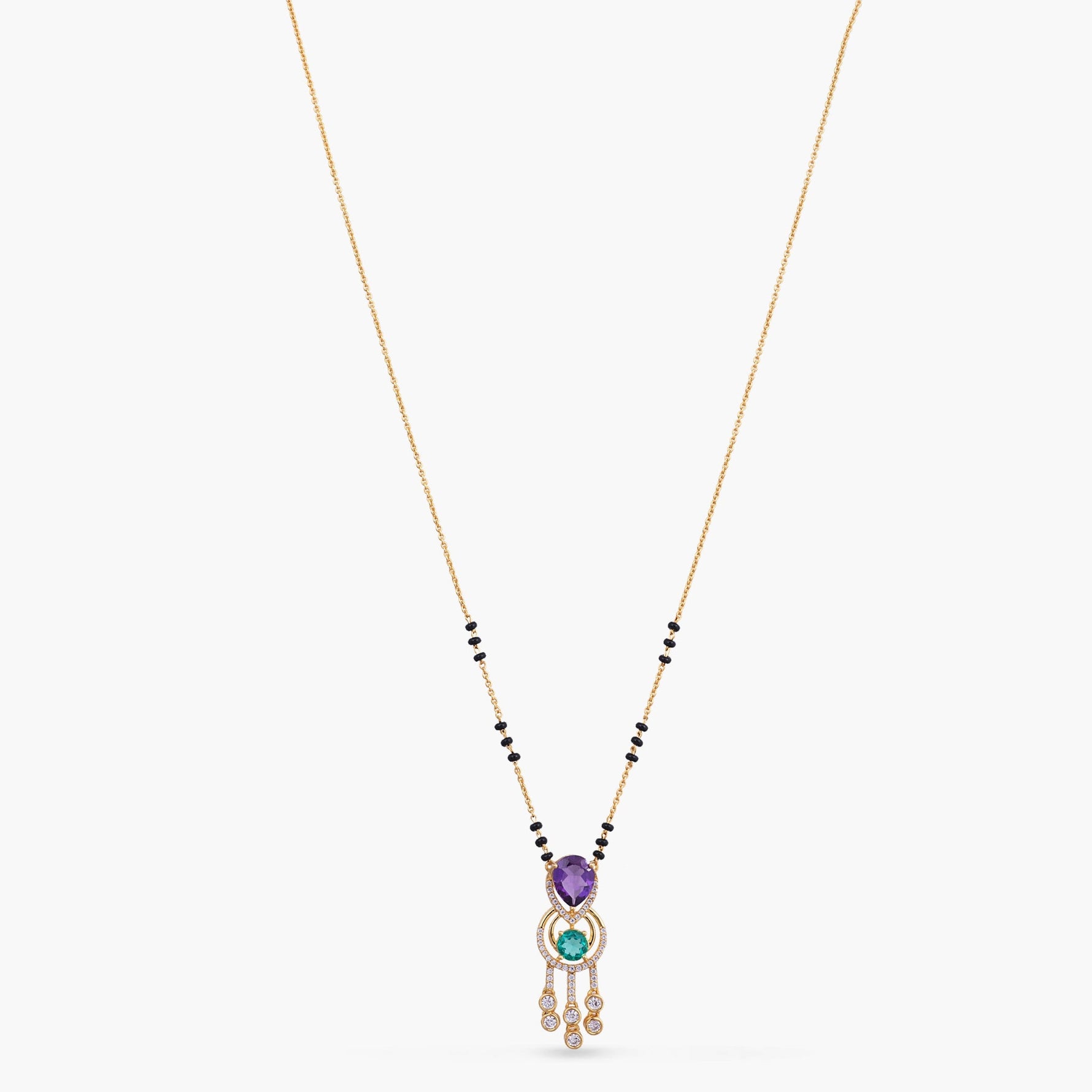 Necklace Royal Cascade CZ Silver Mangalsutra