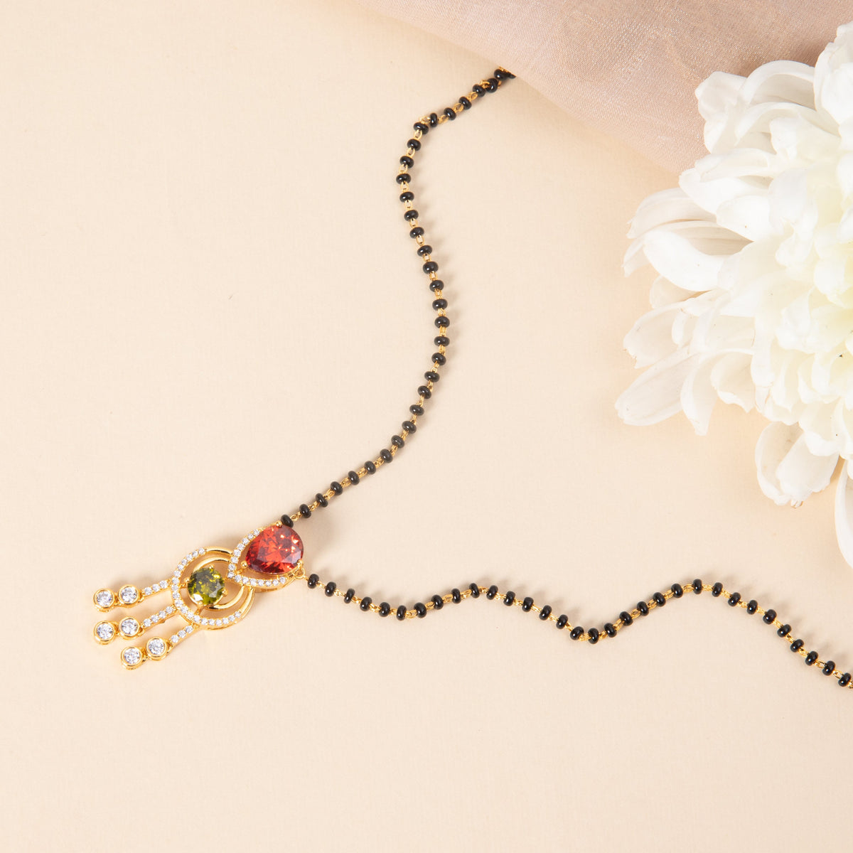 Varsha CZ Silver Mangalsutra