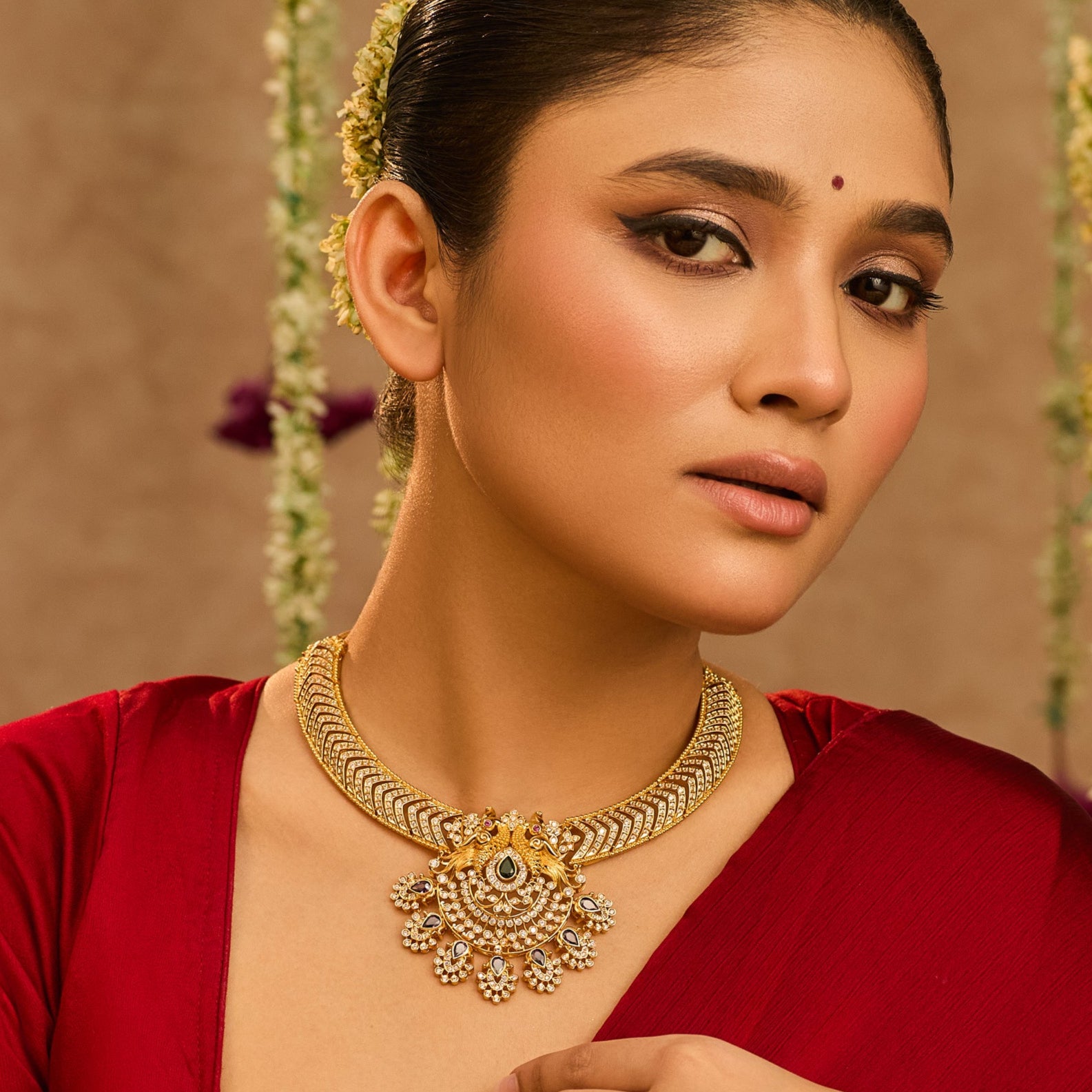 Nayira CZ Silver Necklace