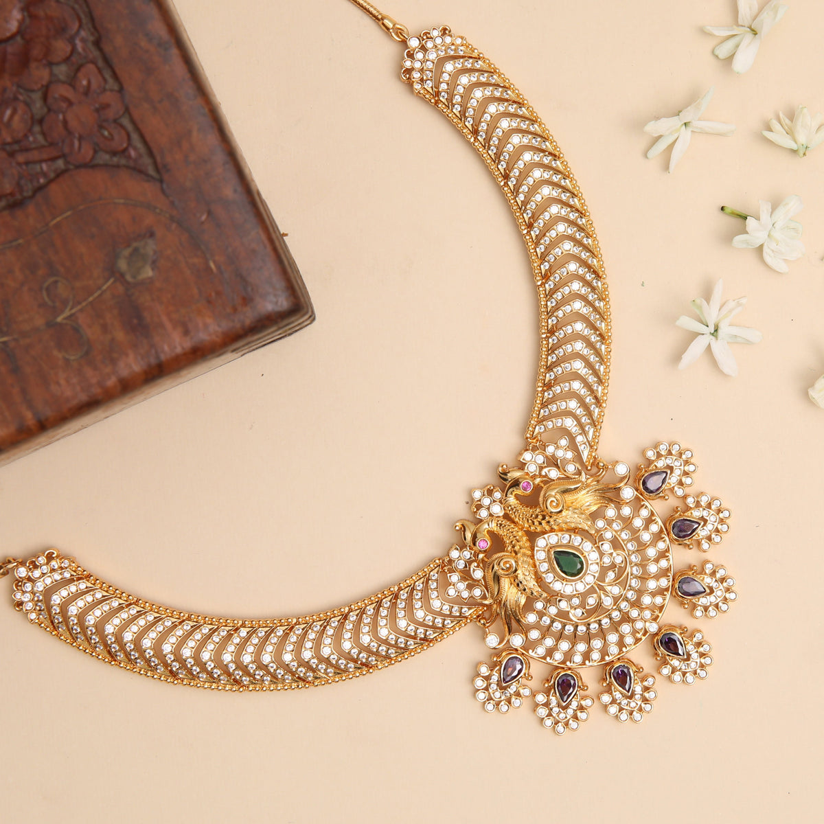 Nayira CZ Silver Necklace