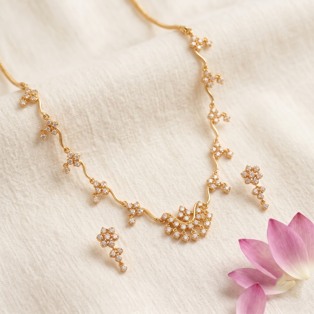 Elara Silver Necklace Set