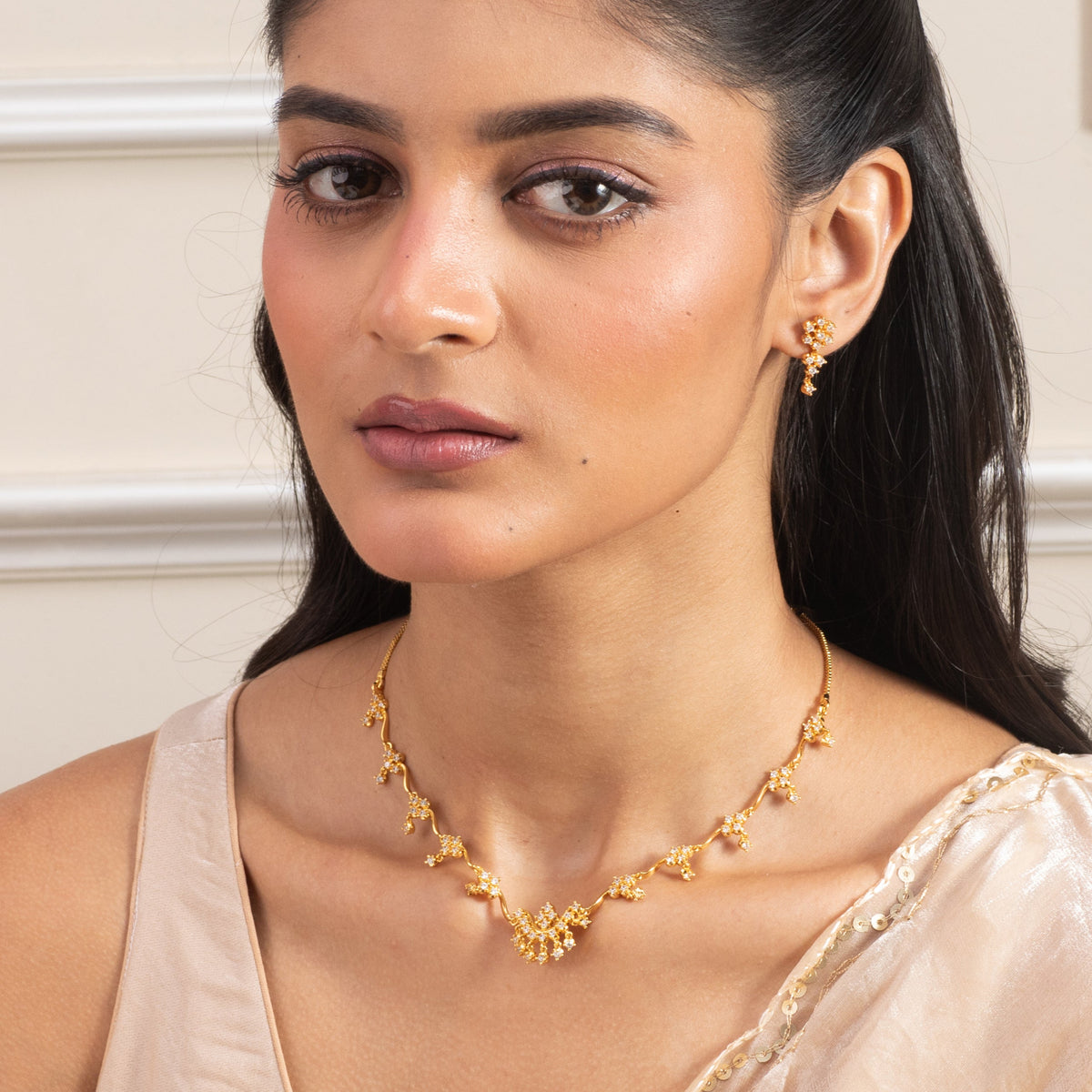 Elara Silver Necklace Set