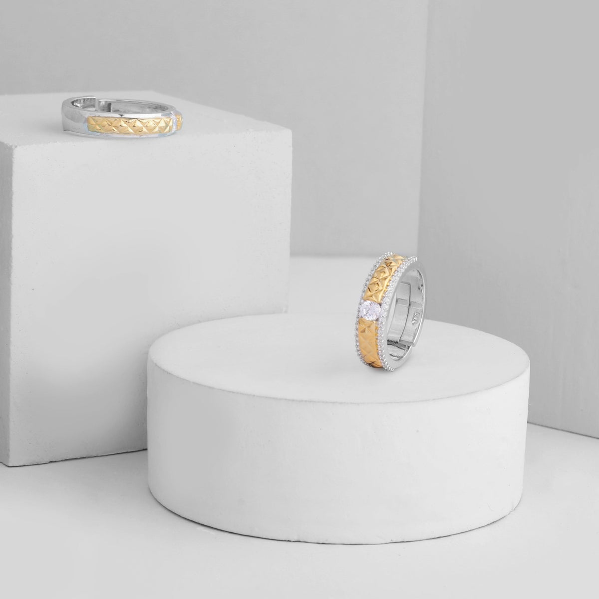 Love Knot CZ Silver Couple Rings