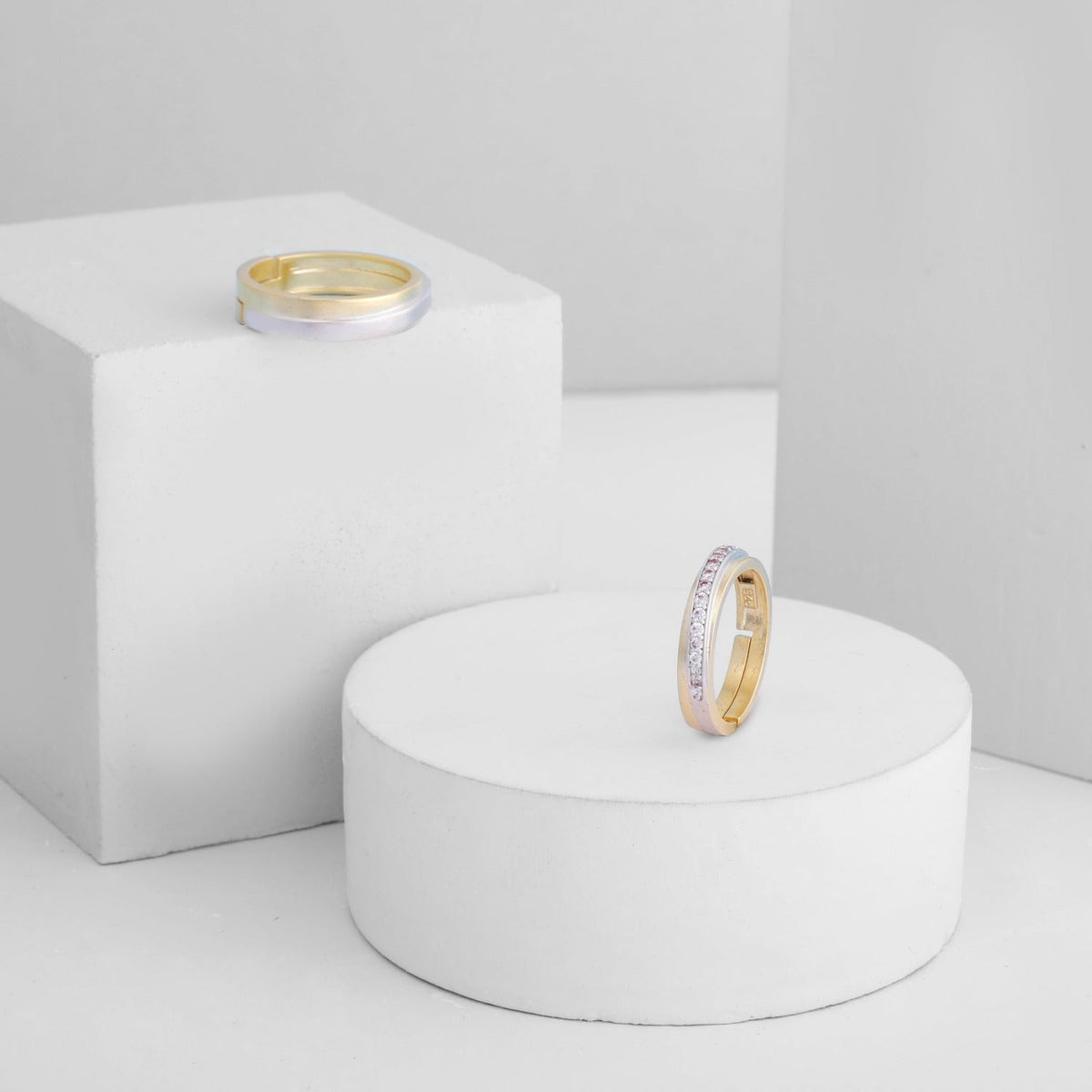 Finger Ring Amour Silver CZ Couple Rings