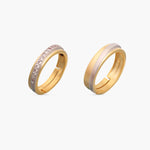 Finger Ring Amour Silver CZ Couple Rings