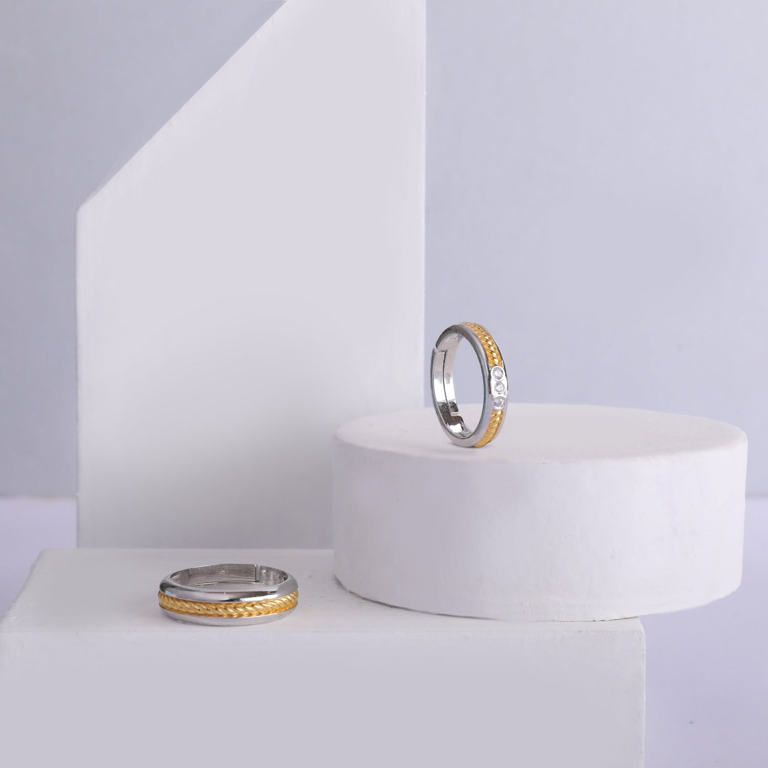 Forever Together Silver CZ Couple Rings