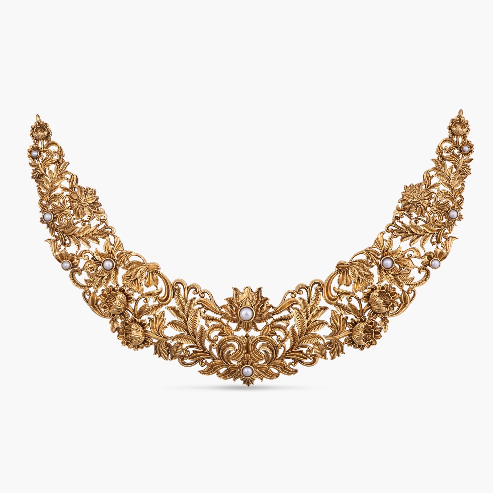 Mallika Antique Silver Necklace