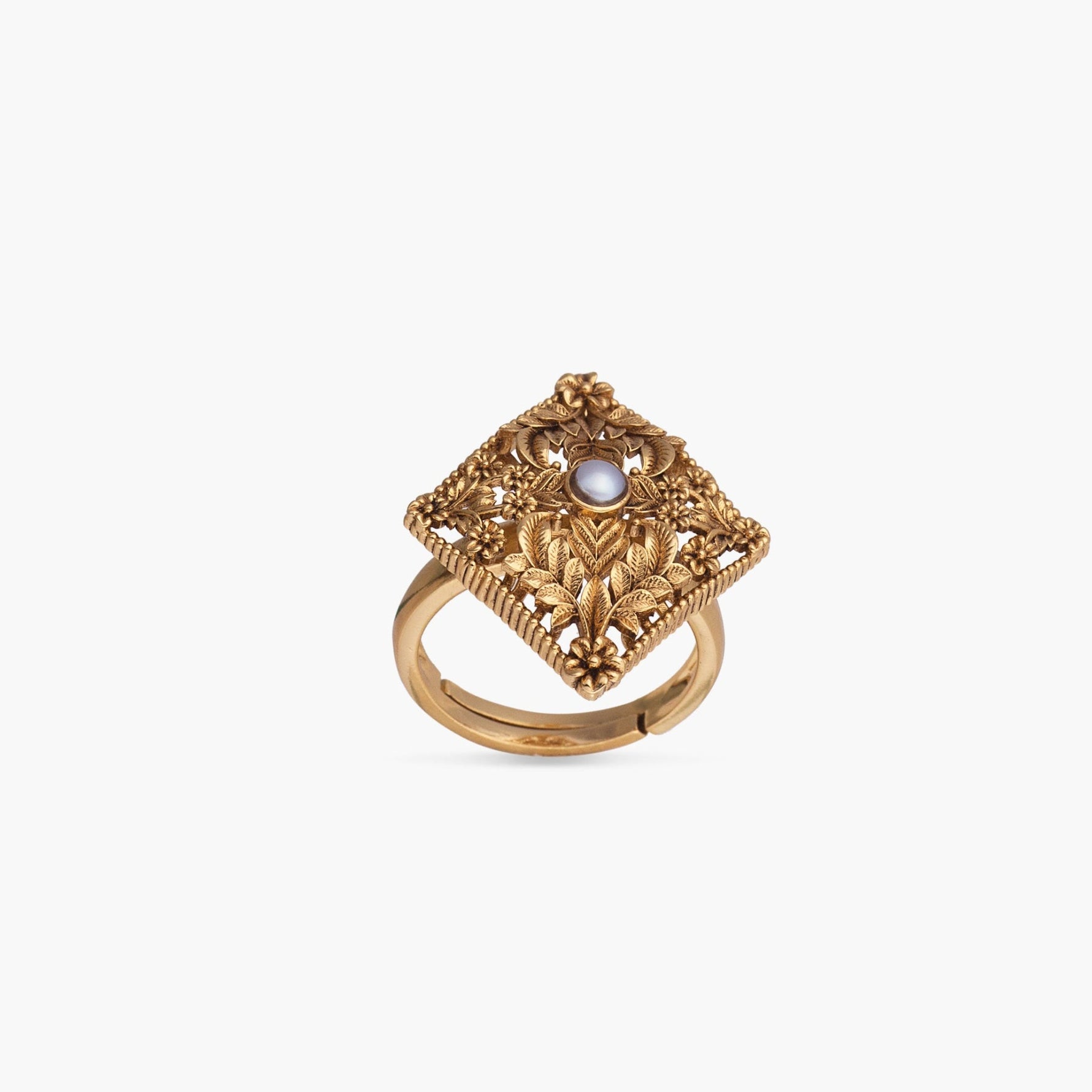 Finger Ring Pushpa Antique Silver Ring