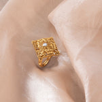 Finger Ring Pushpa Antique Silver Ring