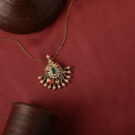 Pendants Peacock Navaratna Silver Pendant Necklace