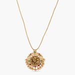 Pendants Mayuri CZ Silver Navaratna Pendant Necklace