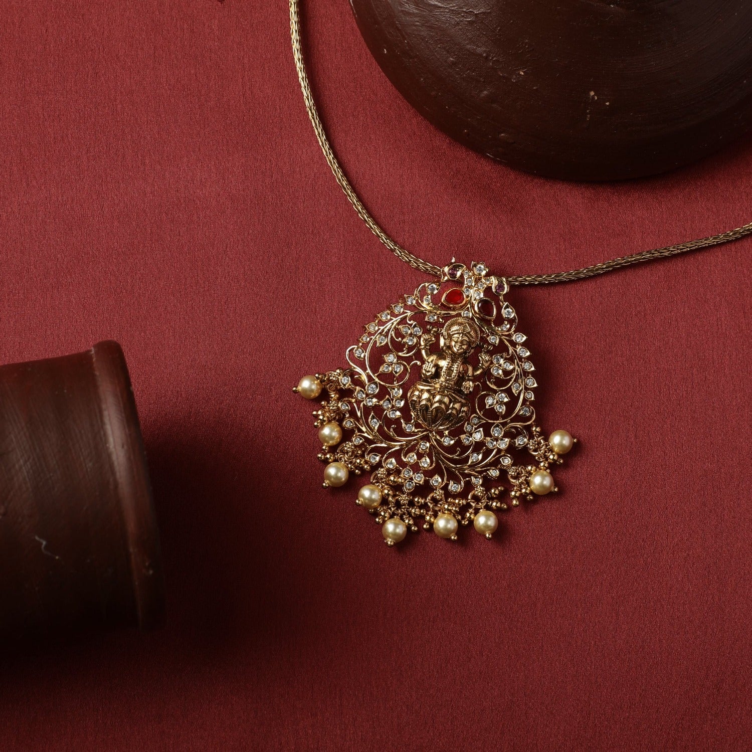 Pendants Abundance Temple Silver Pendant Necklace