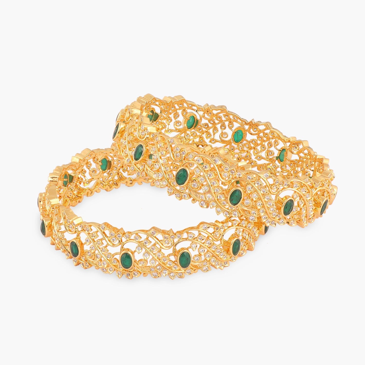 Bangles Regal CZ Grand Floral Silver Bangle