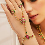 Bracelet Heritage Floral Jadau Silver Haath Phool