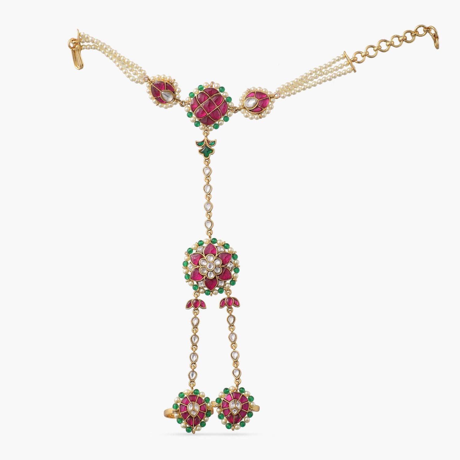 Bracelet Heritage Floral Jadau Silver Haath Phool
