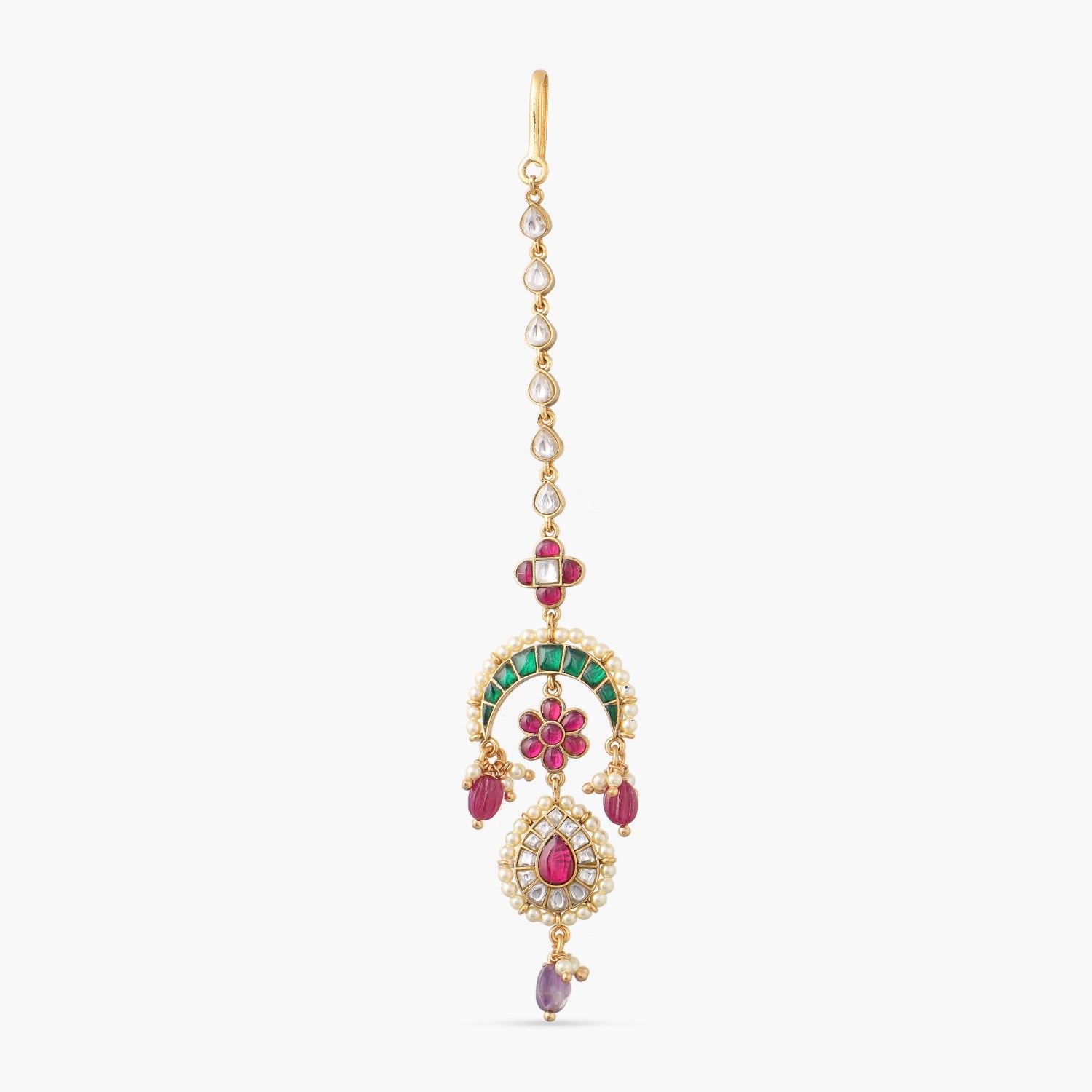 Hair Accessories Swarnim Pushp Heritage Jadau Silver Maangtika