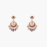 Earrings Elegant Jadau Blossom Silver Chandbali Earrings