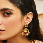 Earrings Elegant Jadau Blossom Silver Chandbali Earrings