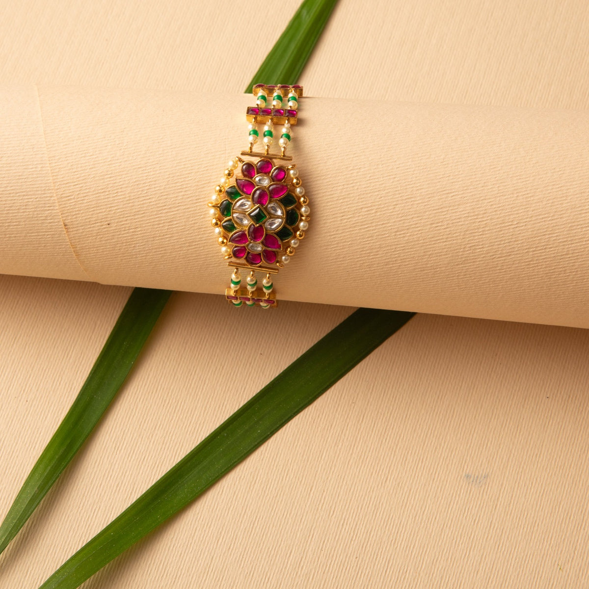 Sringar Heritage Jadau Silver Bracelet