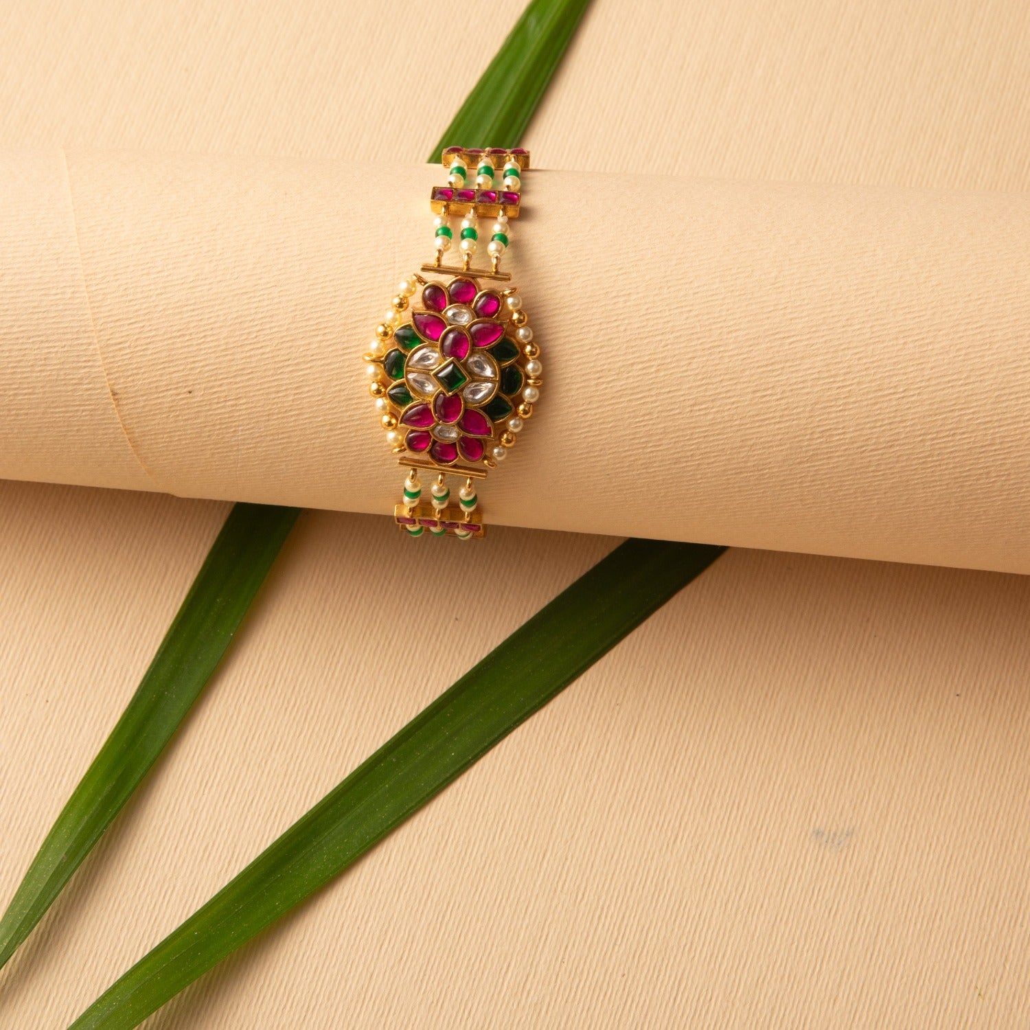 Sringar Heritage Jadau Silver Bracelet