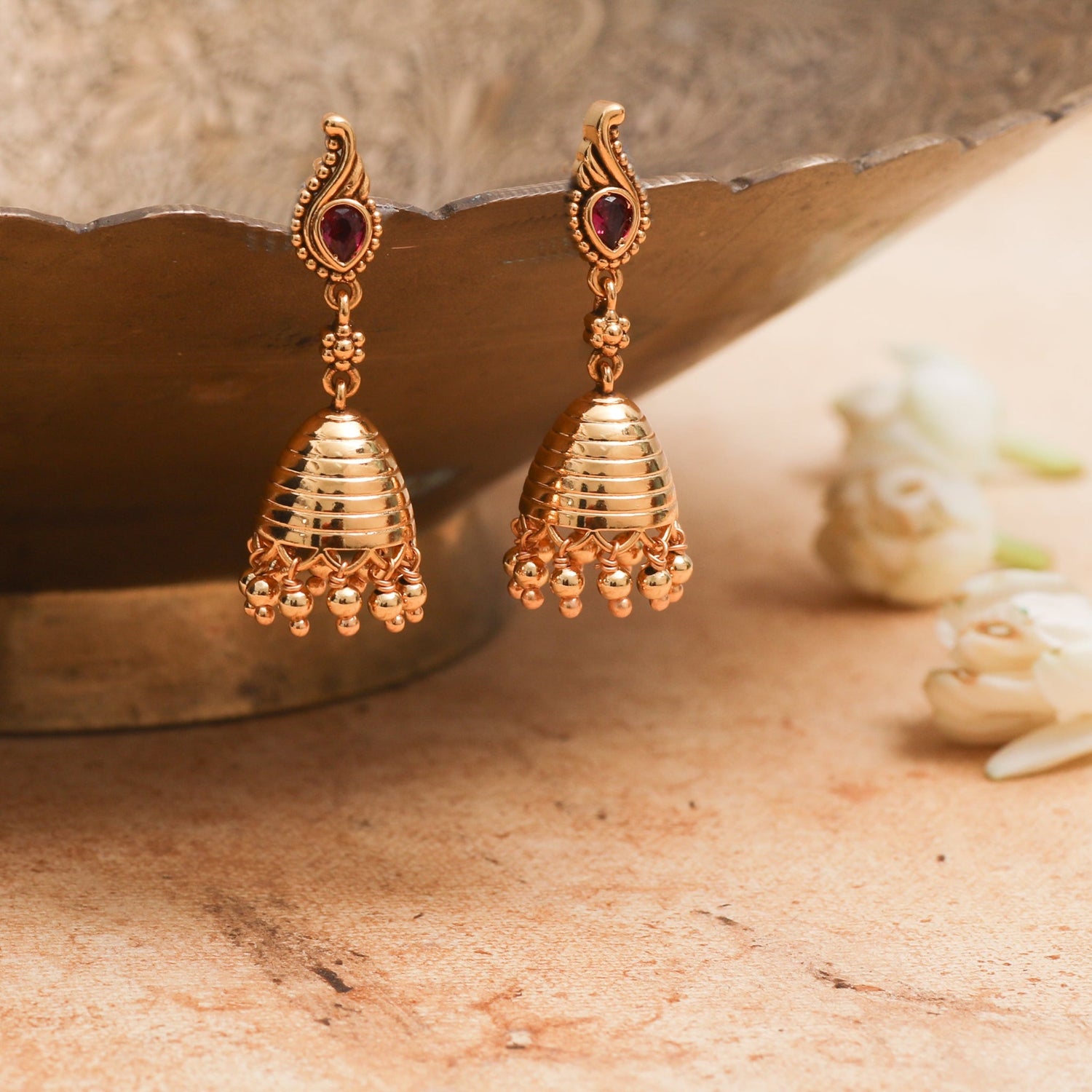 Earrings Diya Antique Silver Jhumka Earrings